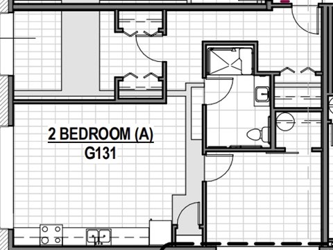 Floor plan for 2 beds, 1 bath, 839 sqft